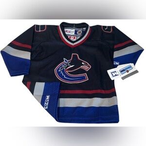NWT 2004 CCM Vancouver Canucks NHL Hockey Toddler Air-Knit Jersey One Size
